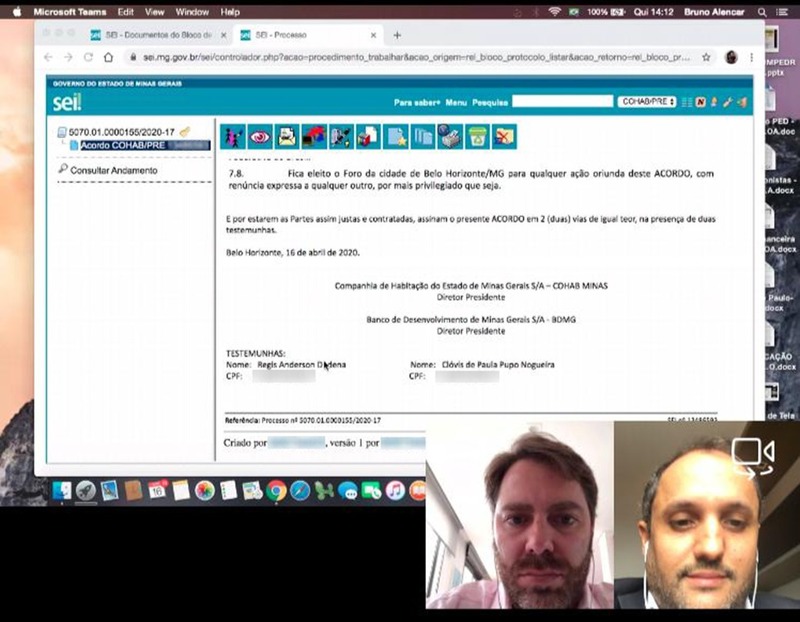 Em plataforma virtual COHAB e BDMG firmam parceria para criar Fundo Imobiliário